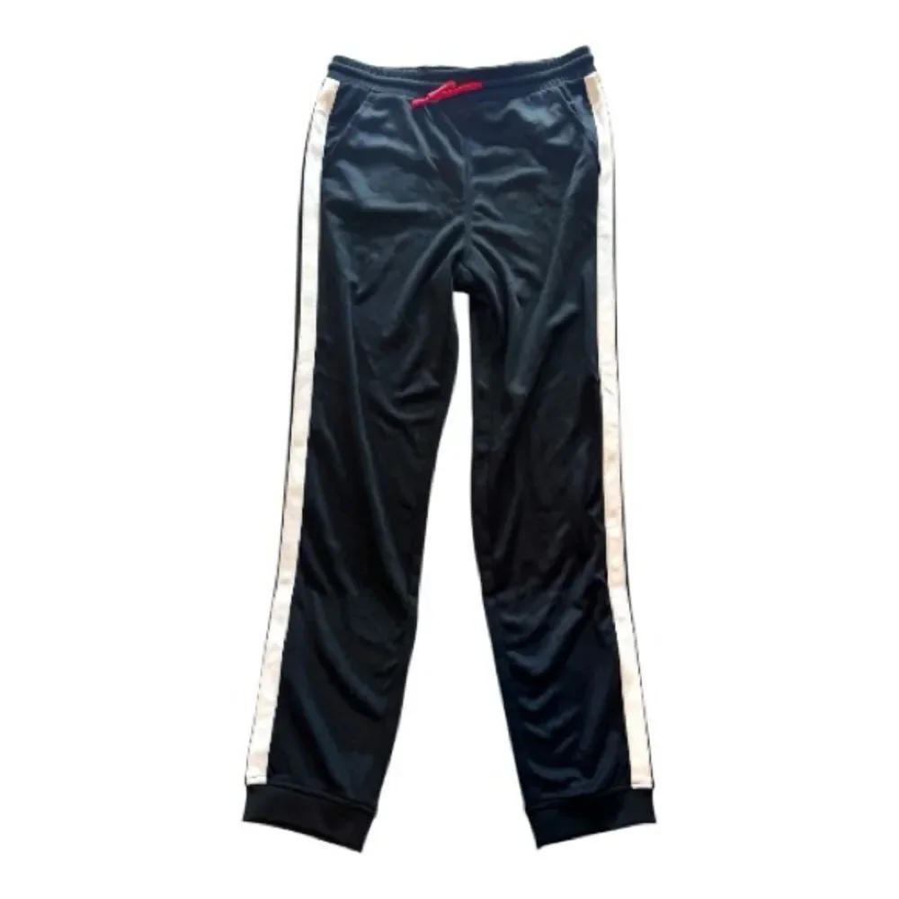 Art Class Kids Black Track Pants with White Stripes Size Large
